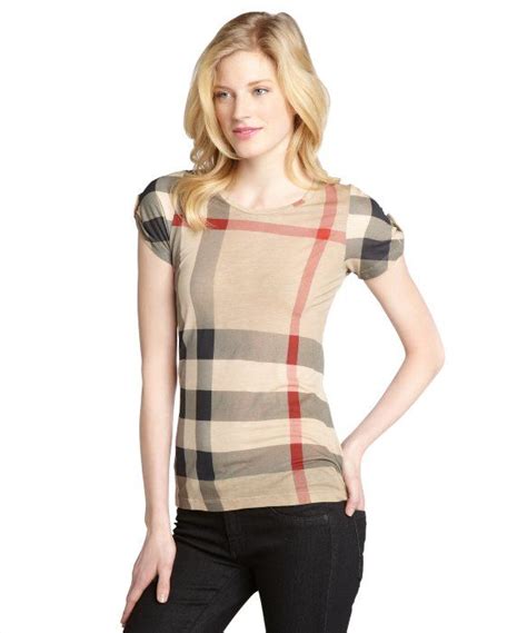 burberry brit khaki new classic check jersey t-shirt|Burberry her men's clothing.